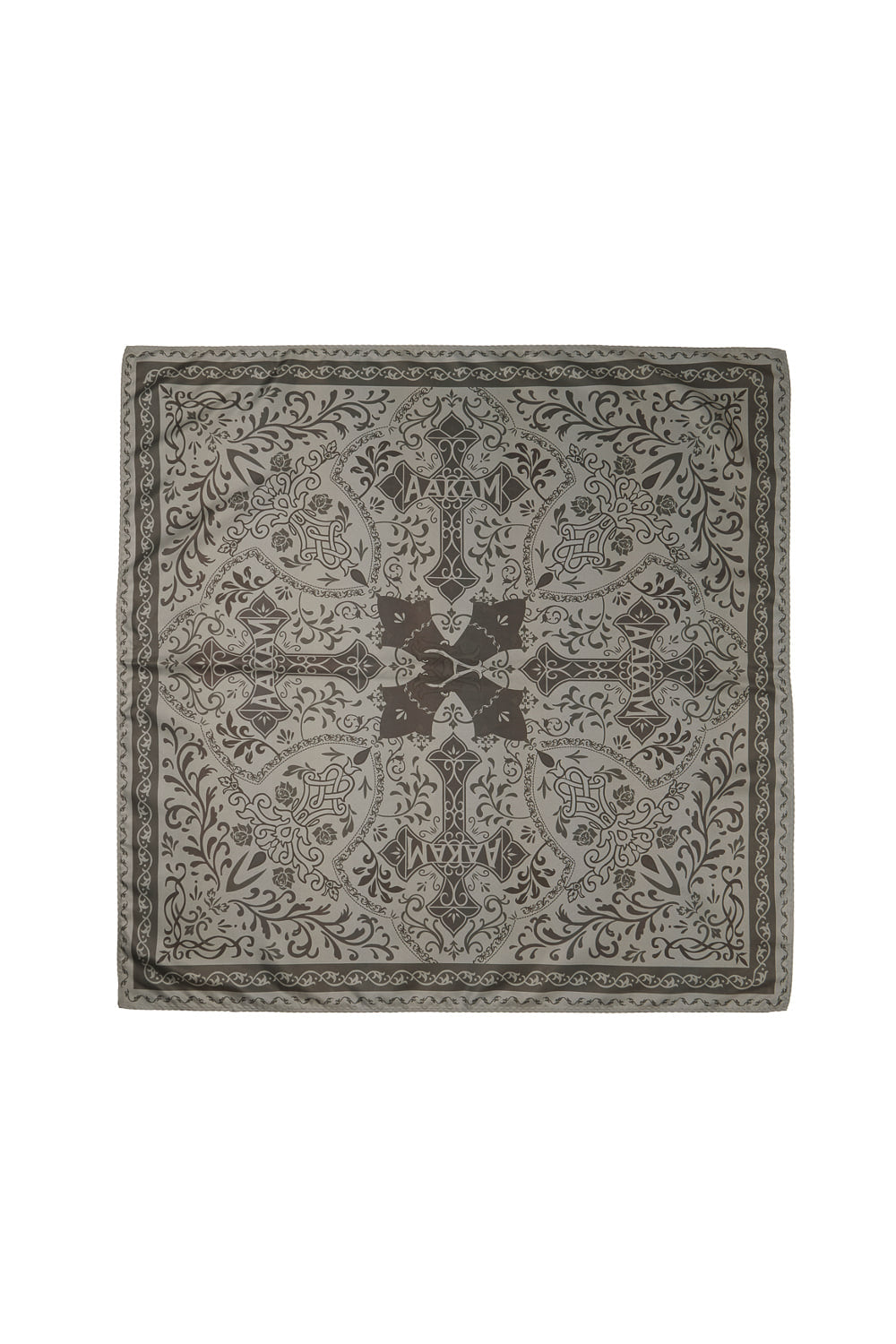 Cross Printed Scarf (Brown)