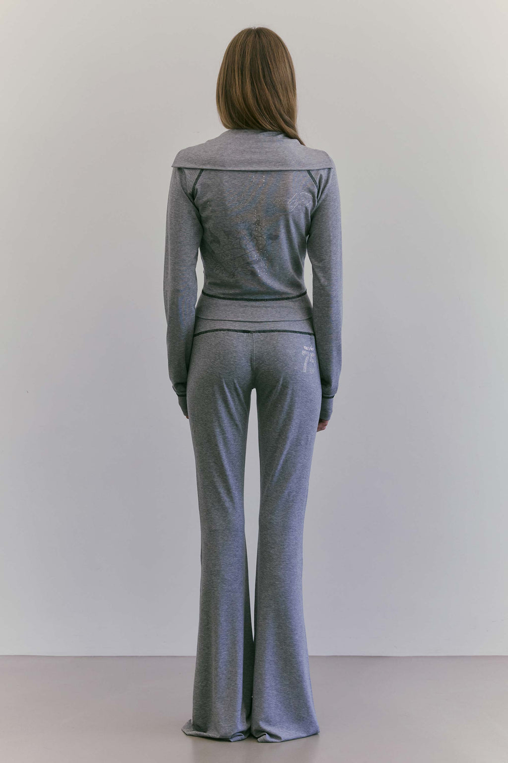 Sculptor X Ed Hardy Flare Track Pants Melange Gray