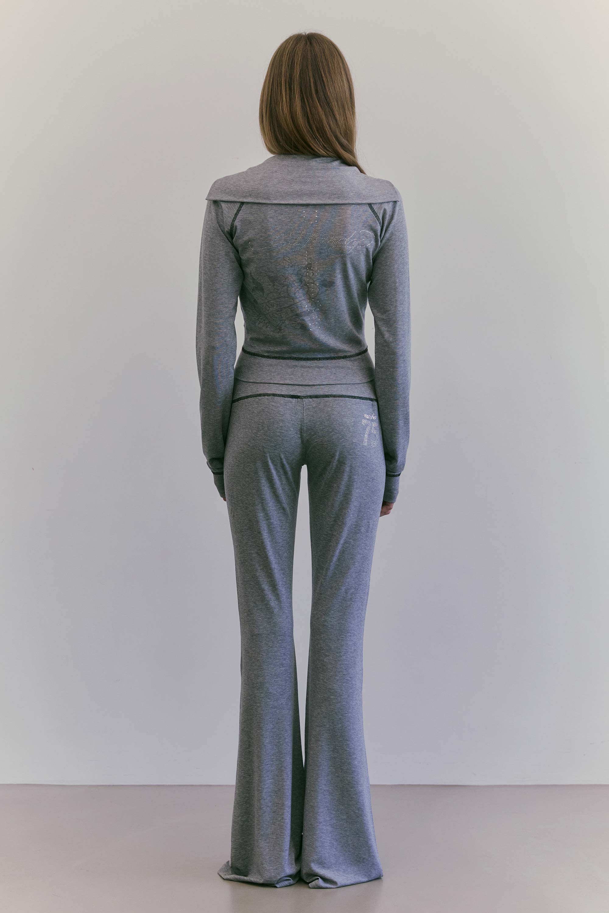 Sculptor X Ed Hardy Flare Track Pants Melange Gray