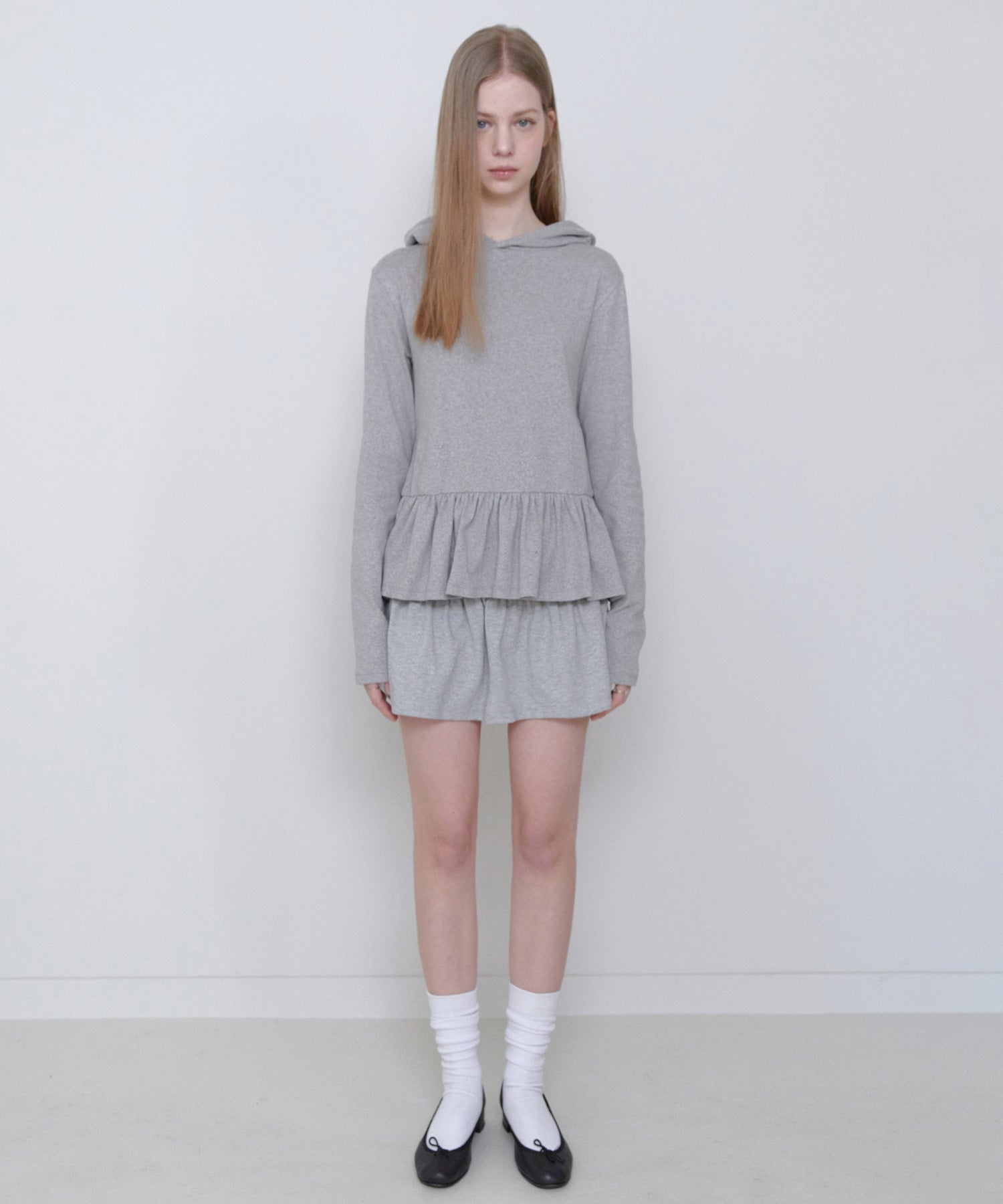 MINI SWEAT SKIRTS GRAY