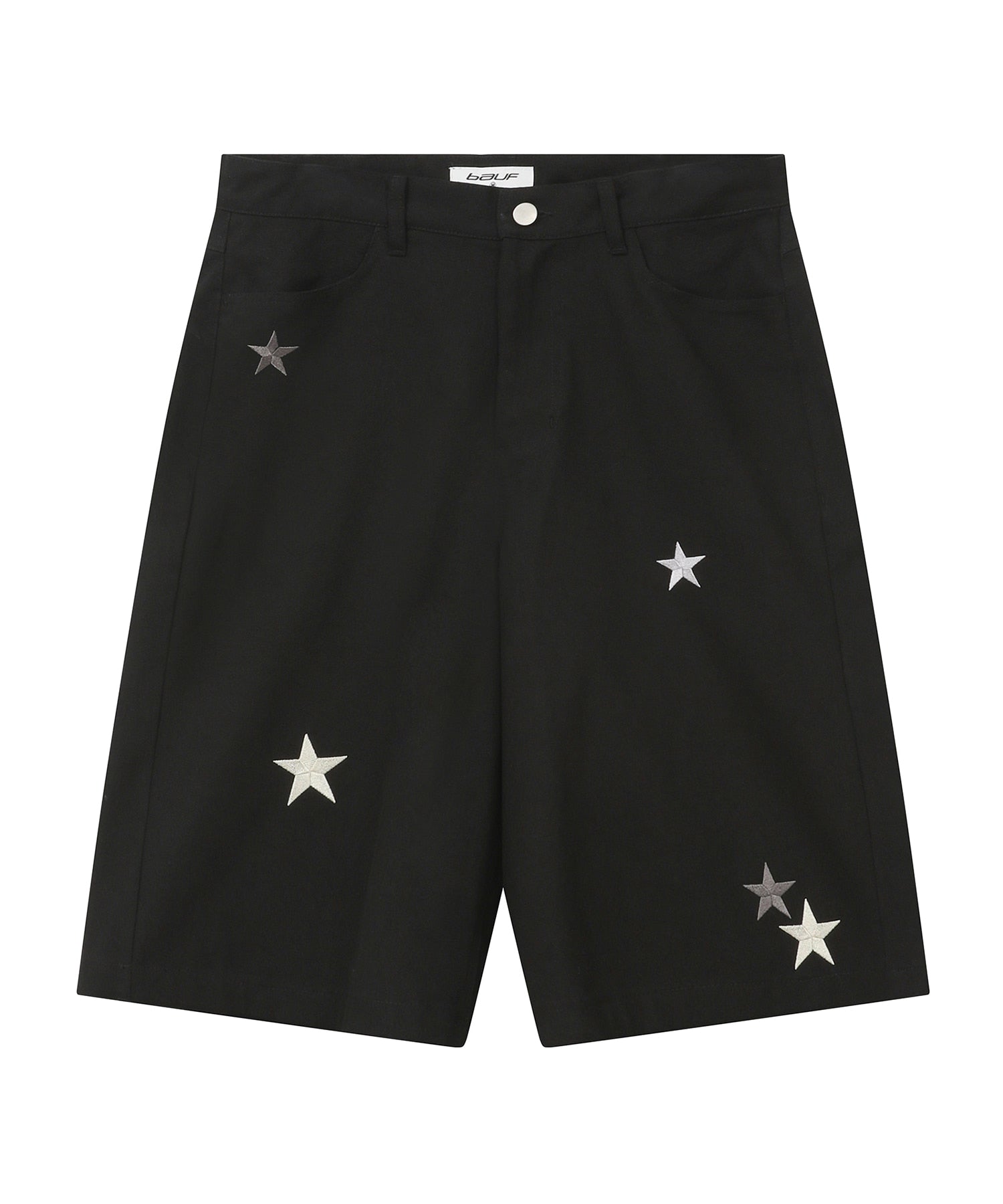Star symbol Bermuda pants Black