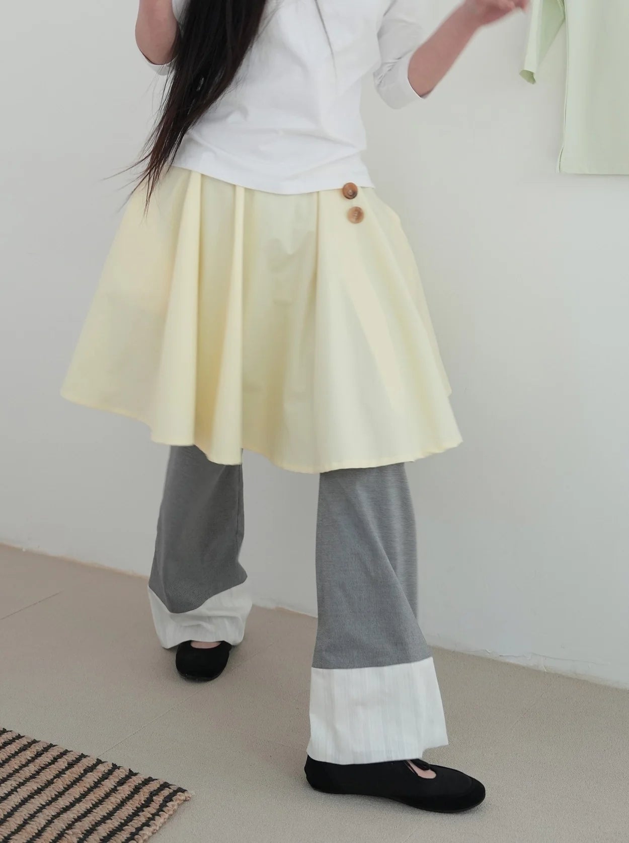 COTTON FLARE SKIRT (LEMON)