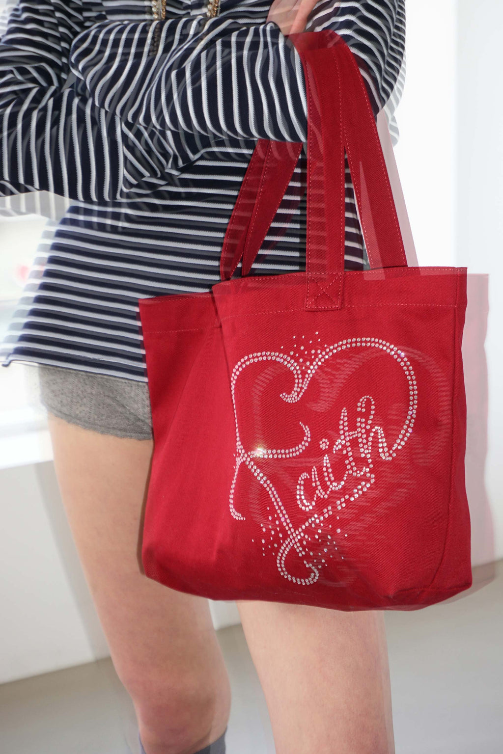 Faith Rhinestone Eco Bag Red