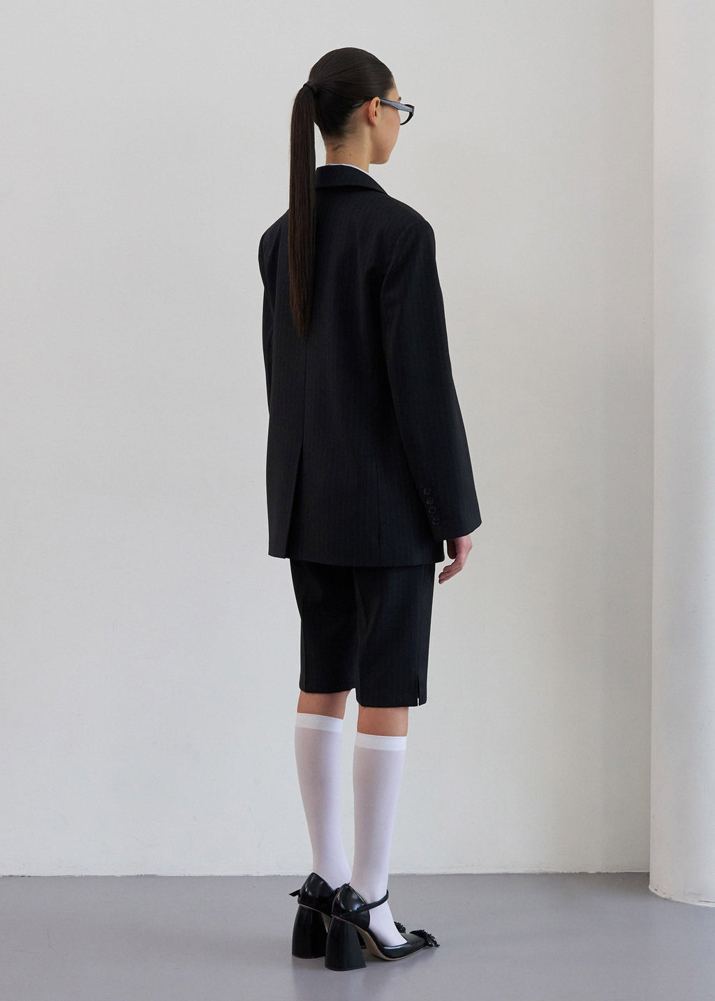 PINSTRIPED OVERSIZED BLAZER / 2 Color