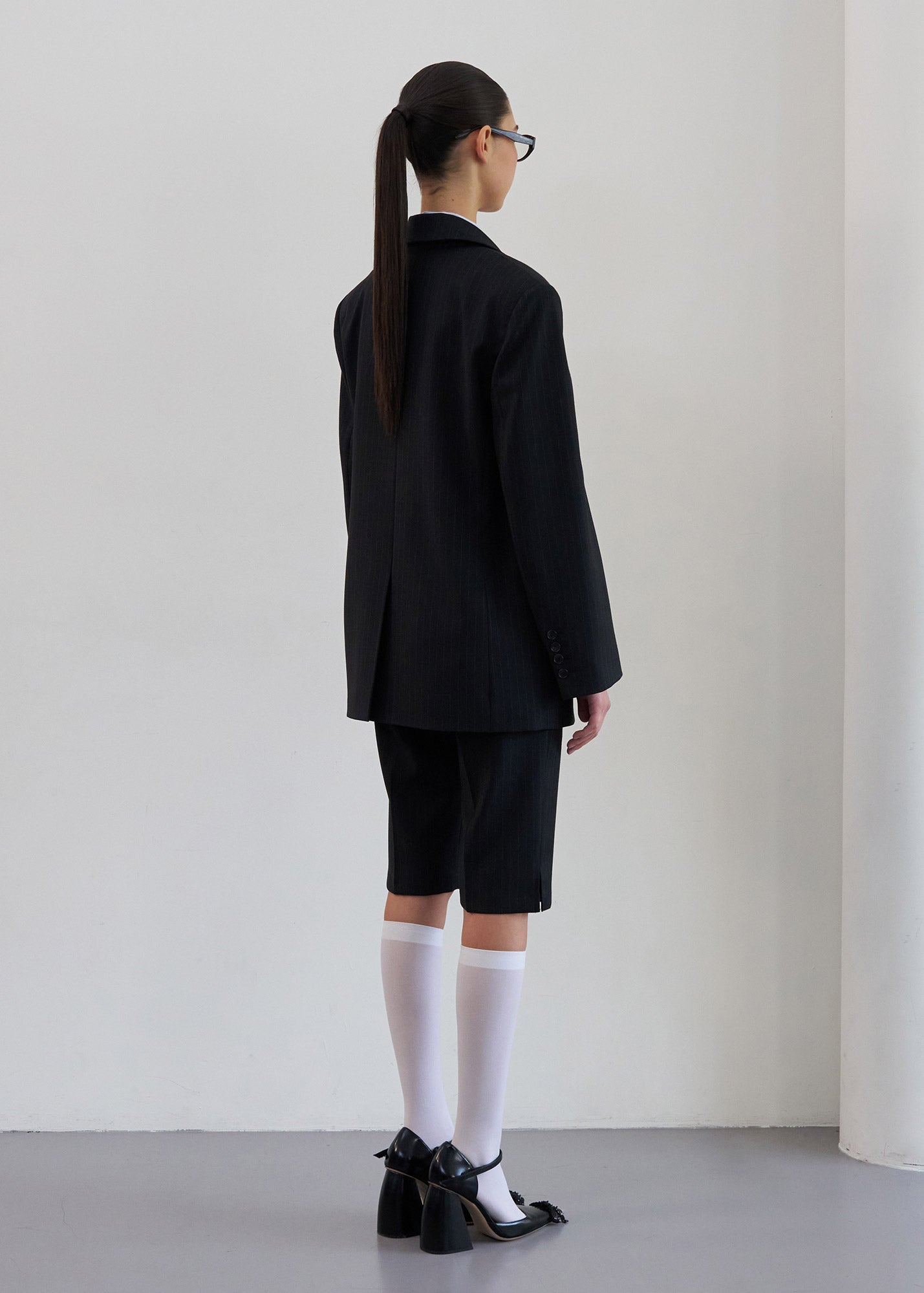 PINSTRIPED OVERSIZED BLAZER / 2 Color