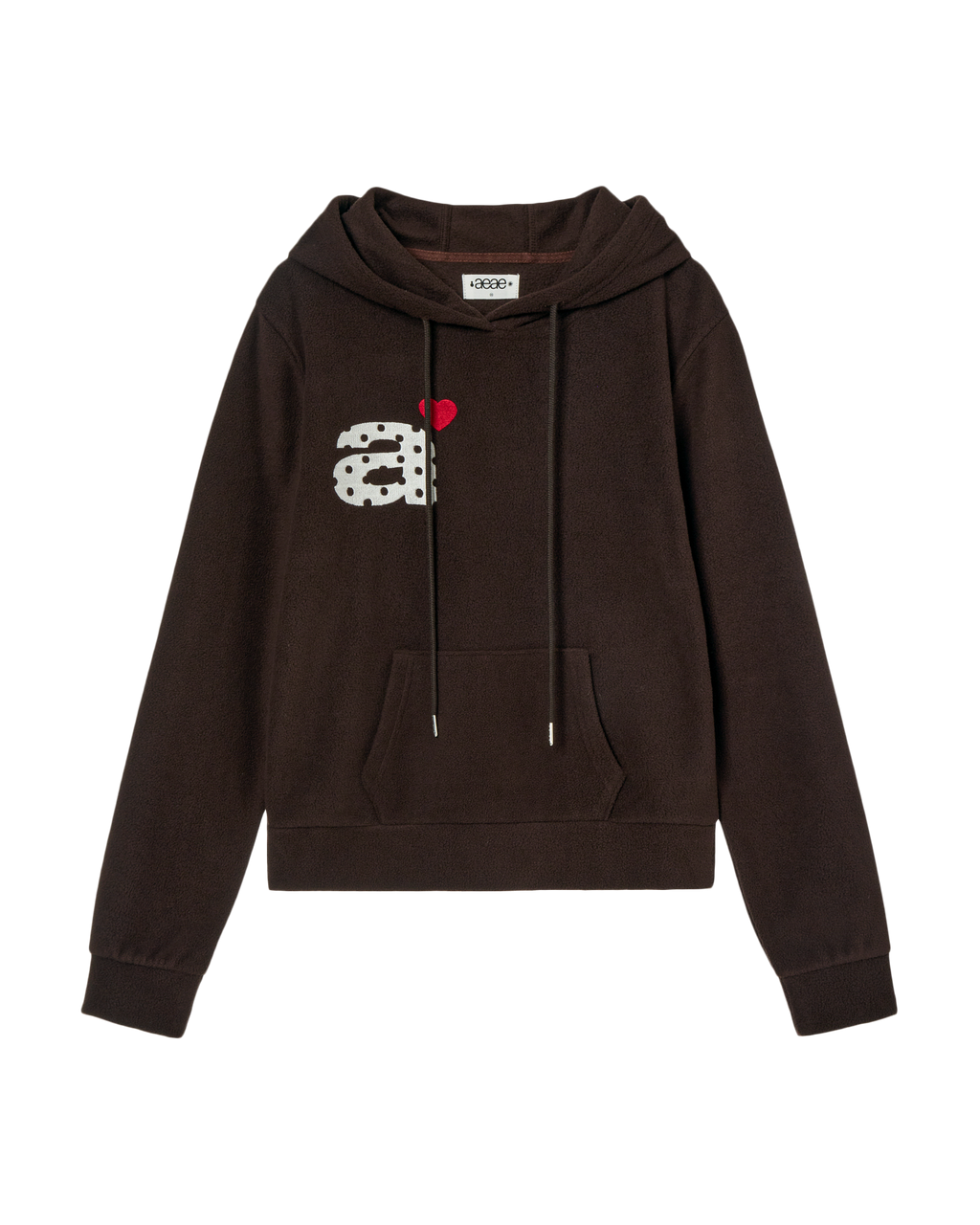DOT SMALL LETTER FLEECE HOODIE BROWN