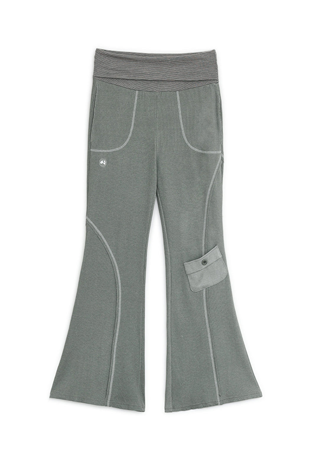 Pigment boots-cut pants (Khaki)