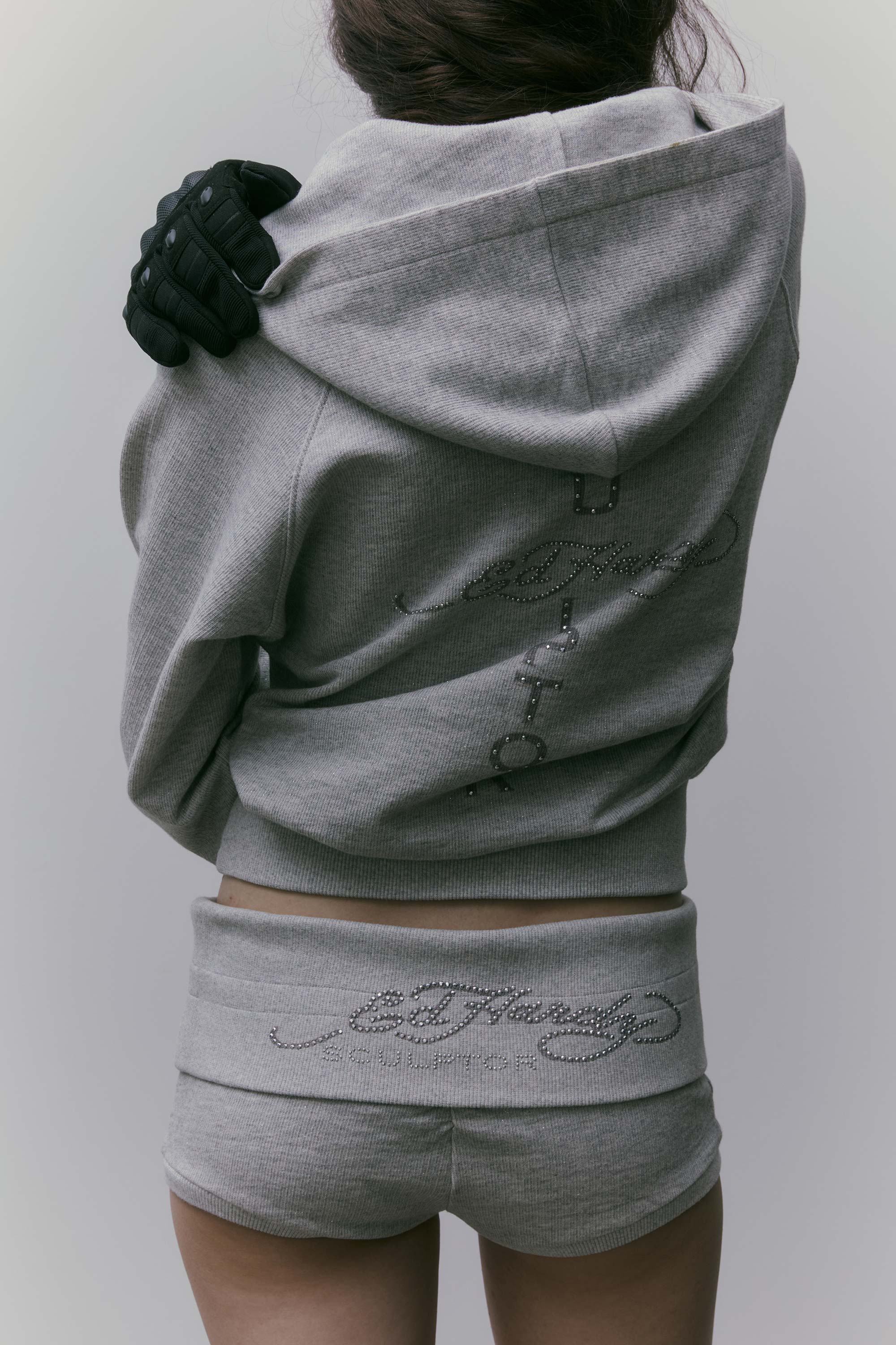 Sculptor X Ed Hardy Cherry Shorts Melange Gray