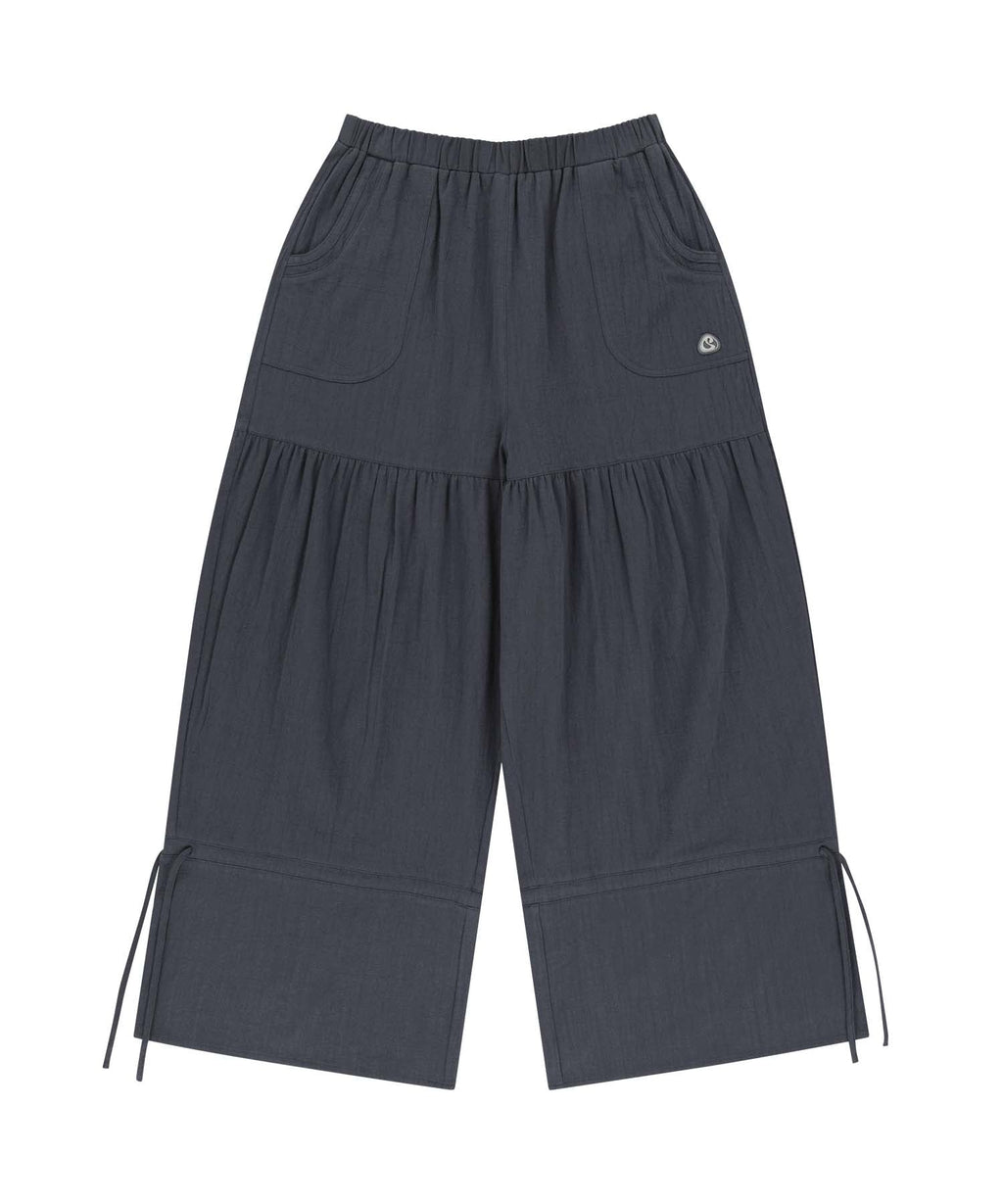 SHIRRING ROUGH PANTS NAVY