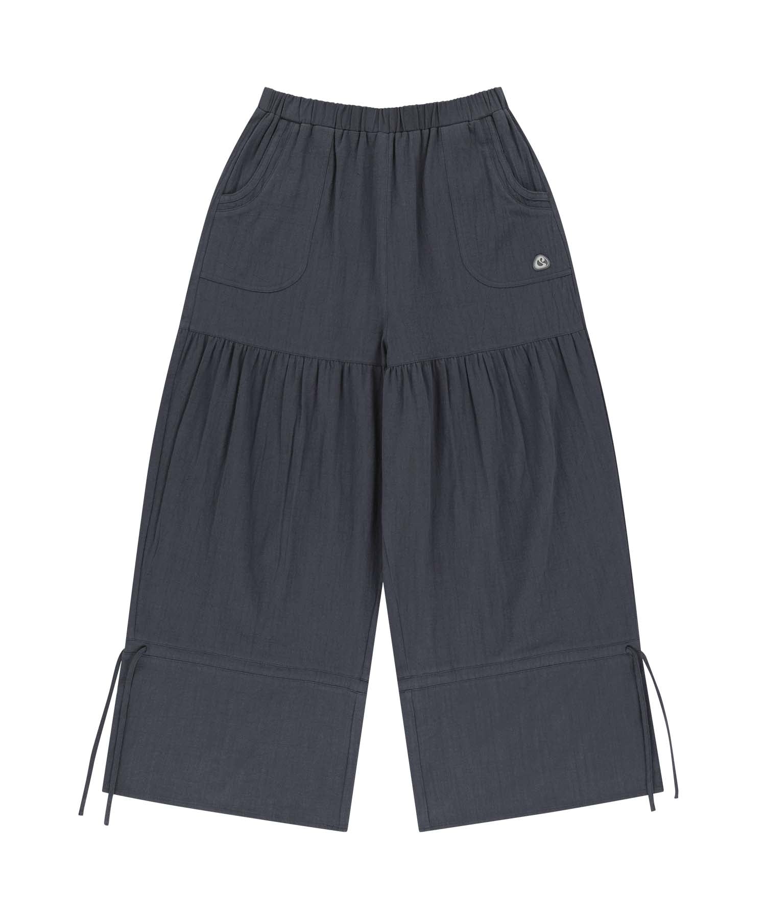 SHIRRING ROUGH PANTS NAVY