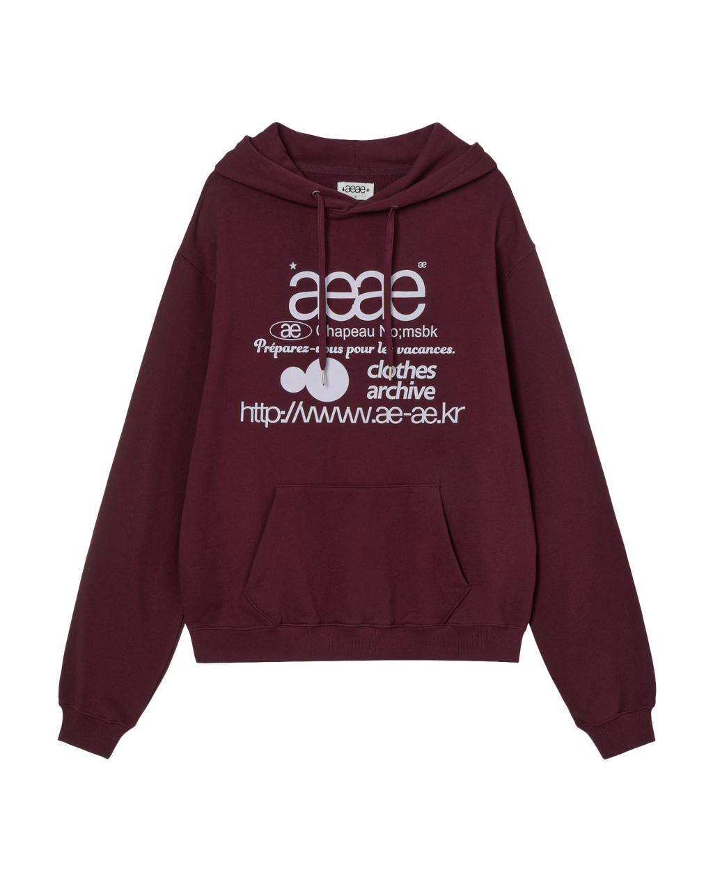 WEB LOGO LOOSED HOODIE BURGUNDY