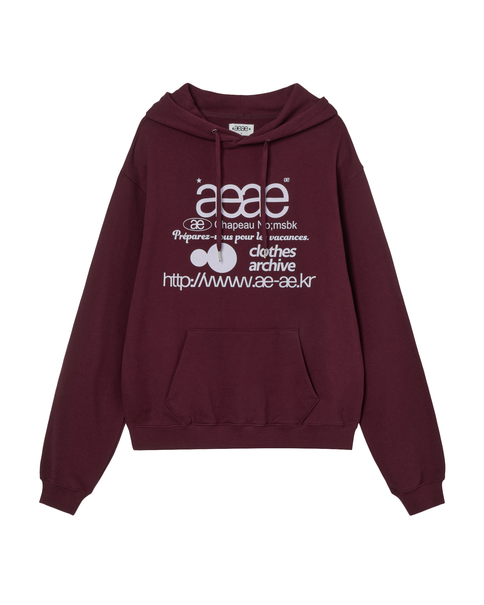 WEB LOGO LOOSED HOODIE BURGUNDY