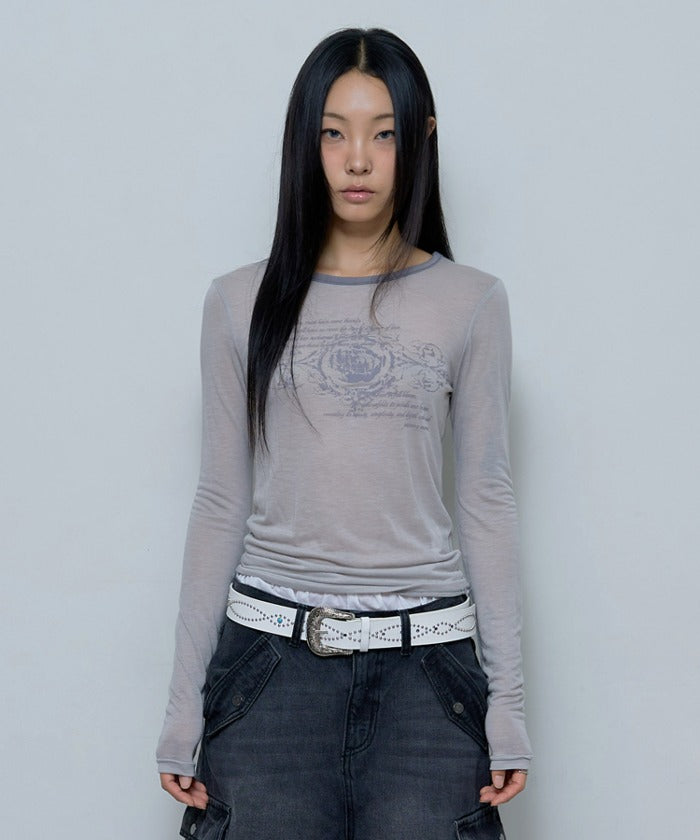 ROSE SHEER LONG SLEEVE (LIGHT GRAY)
