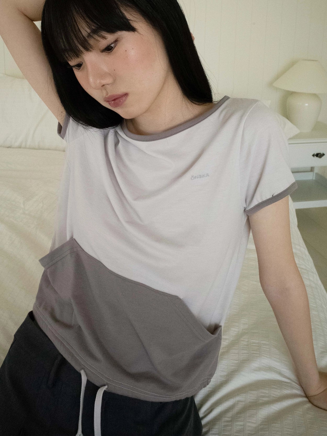 POCKET LOGO T (PINK GREY)