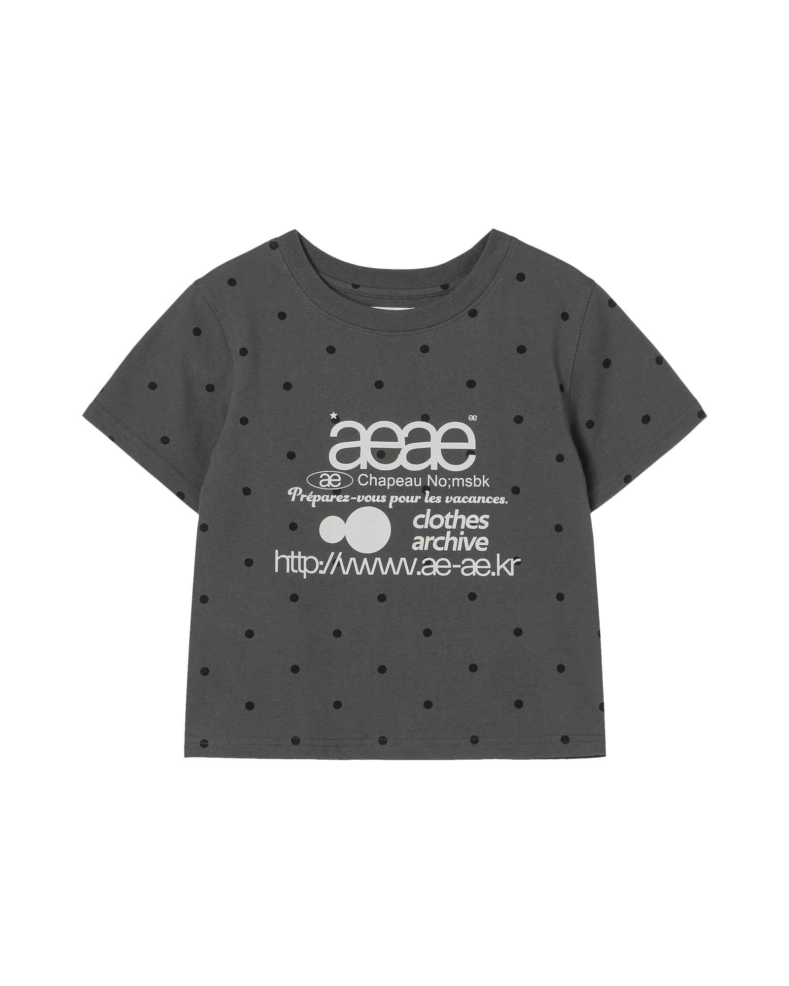 WEB LOGO DOT CROP T-SHIRTS CHARCOAL