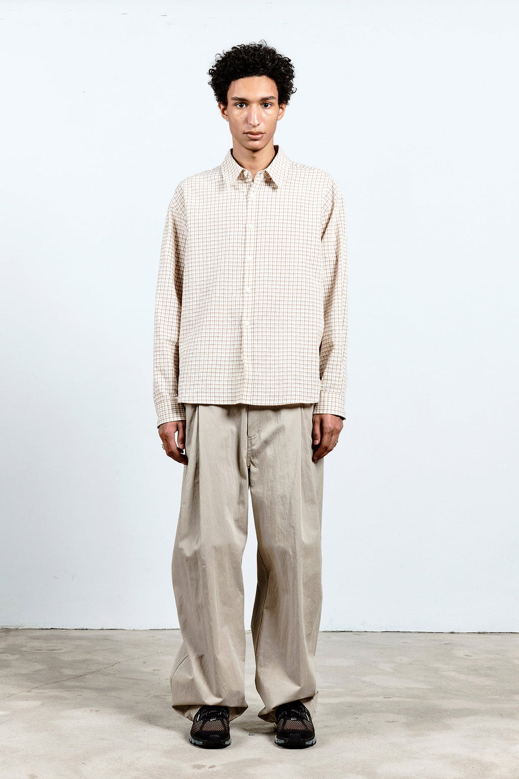 Banding Waist Double Pleated Trousers / 2 Color