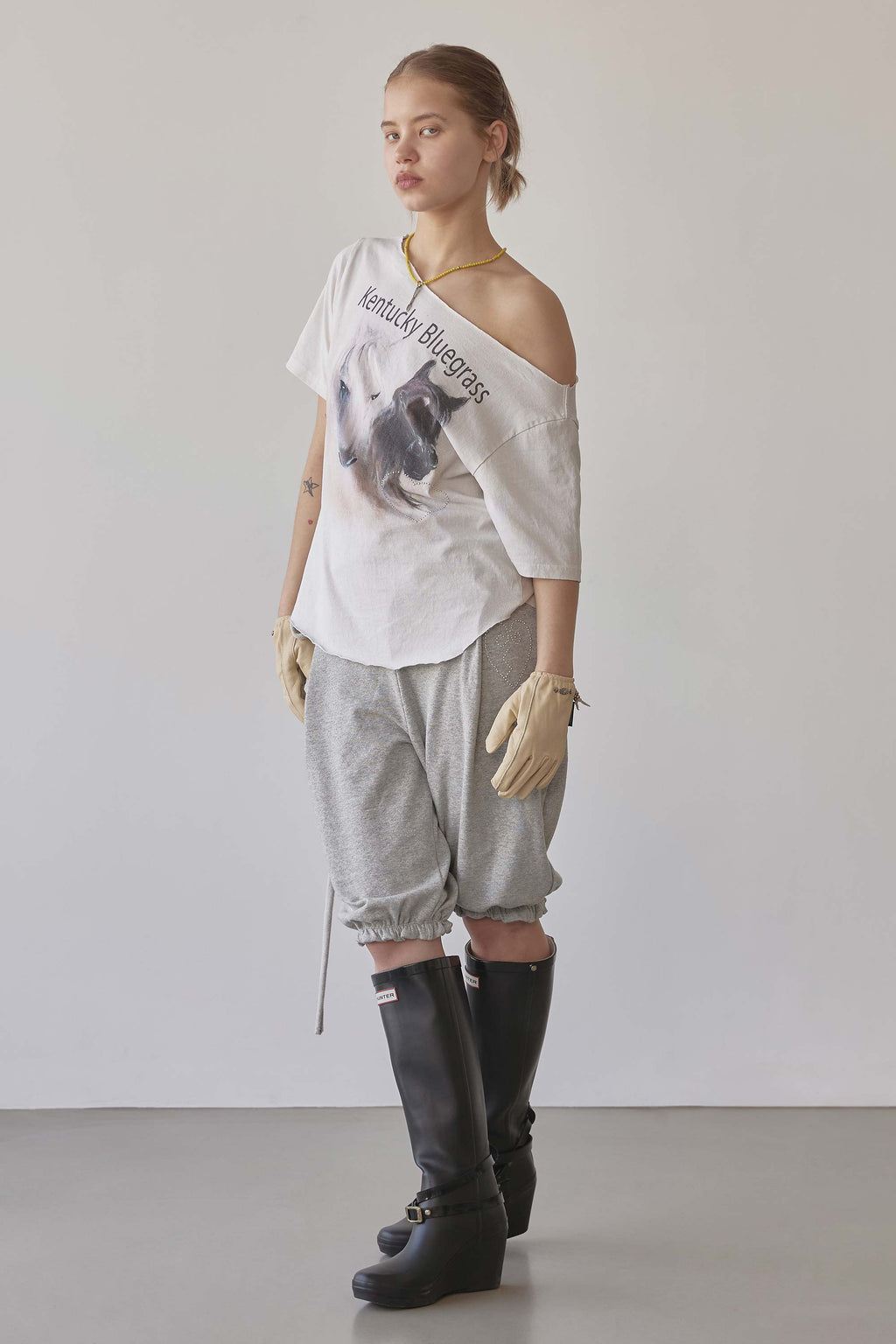 Pumpkin Half Sweatpants Melange Gray