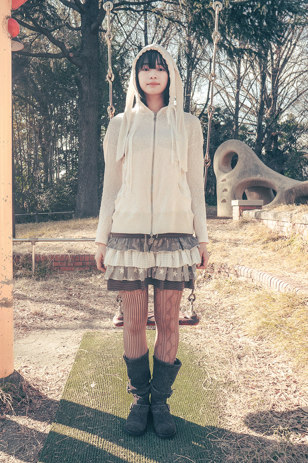 Cancan layered skirt (Brown)