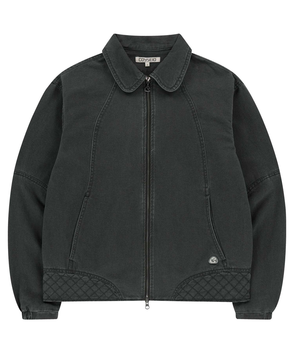 ROUND COLLAR STITCH JACKET BLUE GREY