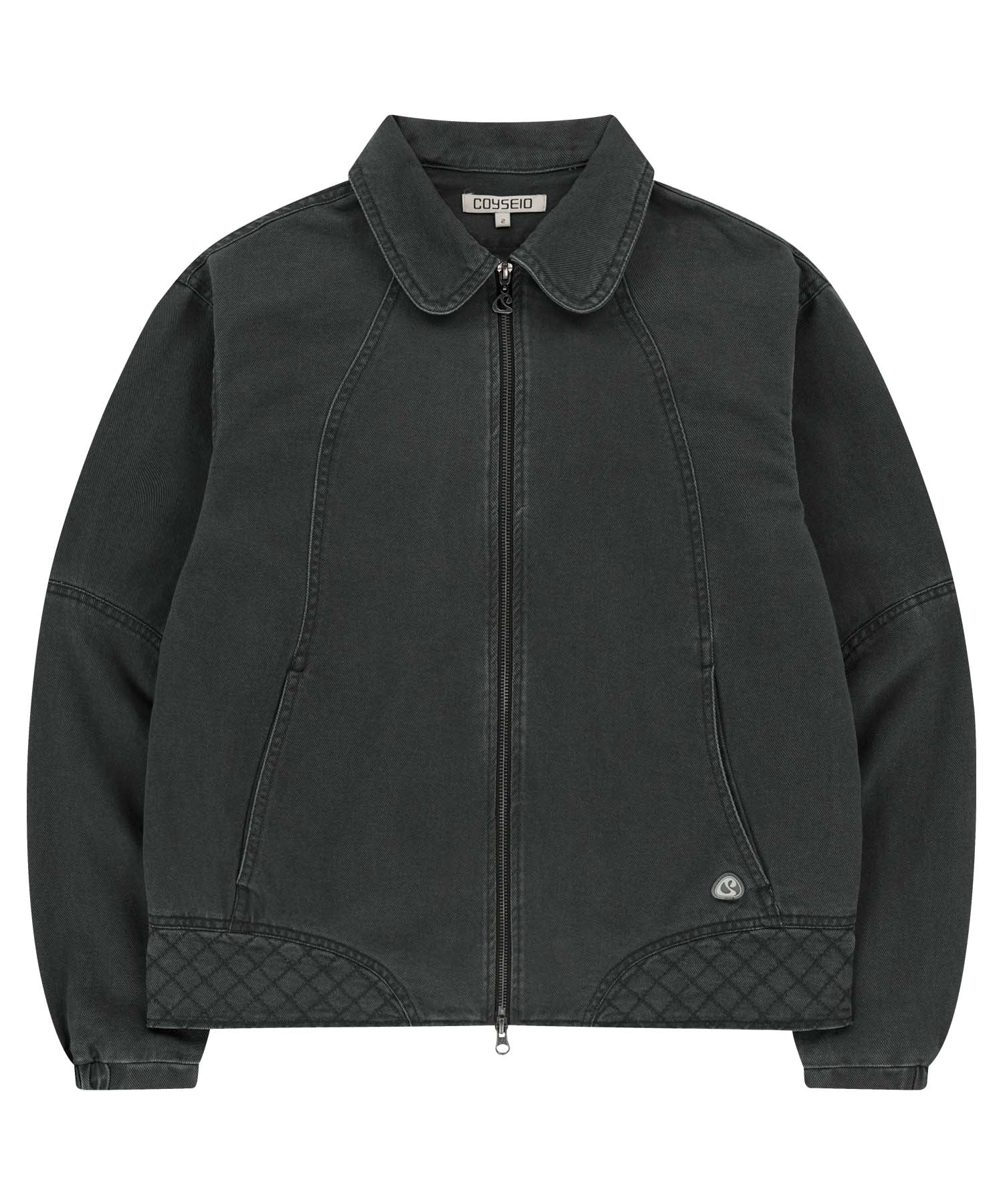 ROUND COLLAR STITCH JACKET BLUE GREY