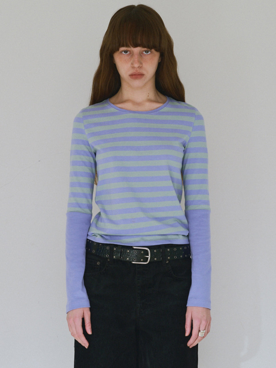 Stripe Warmer T-shirts Purple