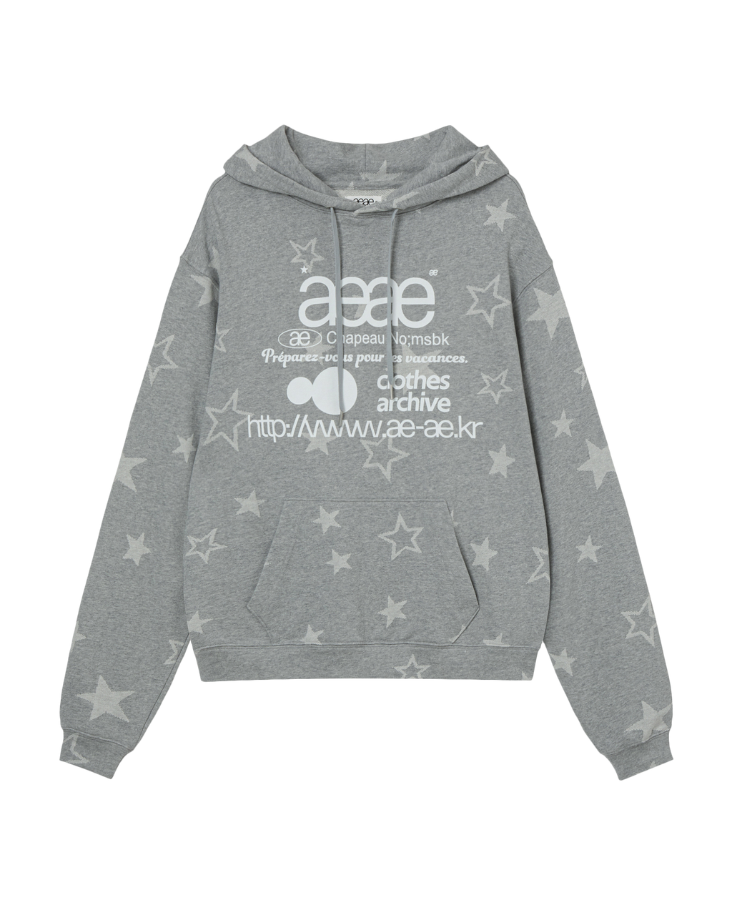 WEB LOGO STAR LOOSED HOODIE GREY