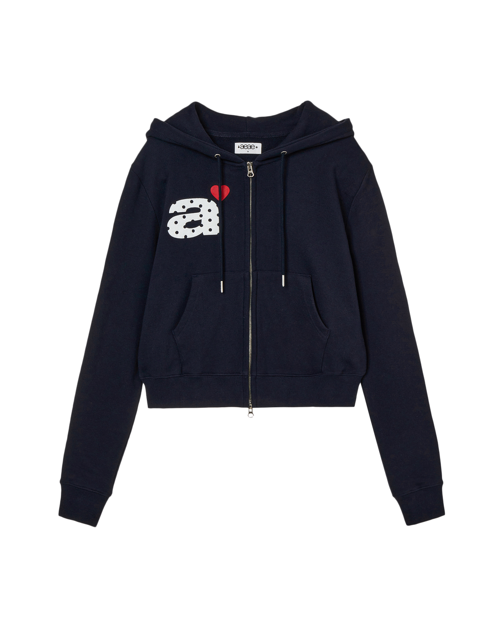 DOT SMALL LETTER CROP HOOD ZIP UP NAVY