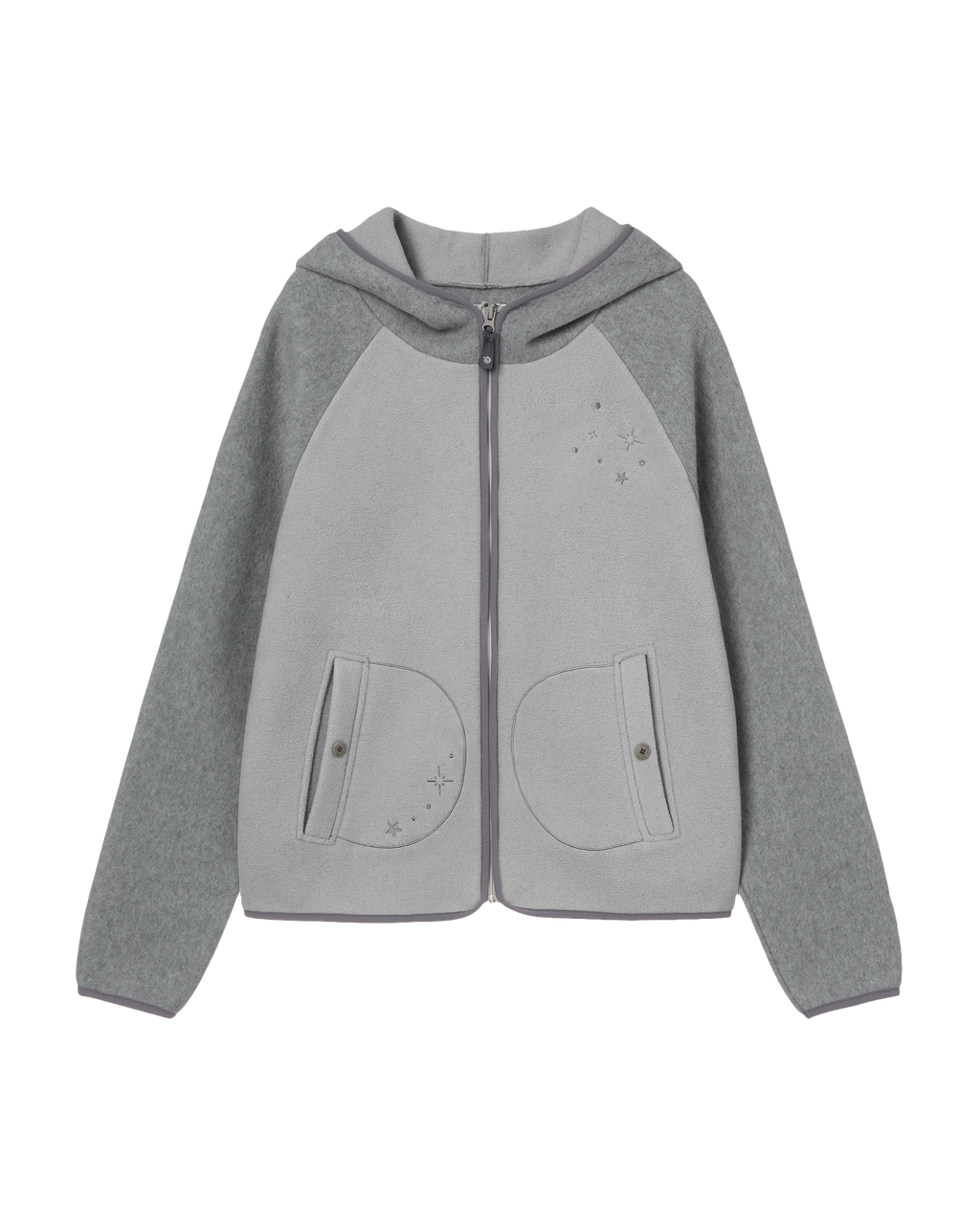 STELLA FLEECE ZIP UP HOODIE GREY