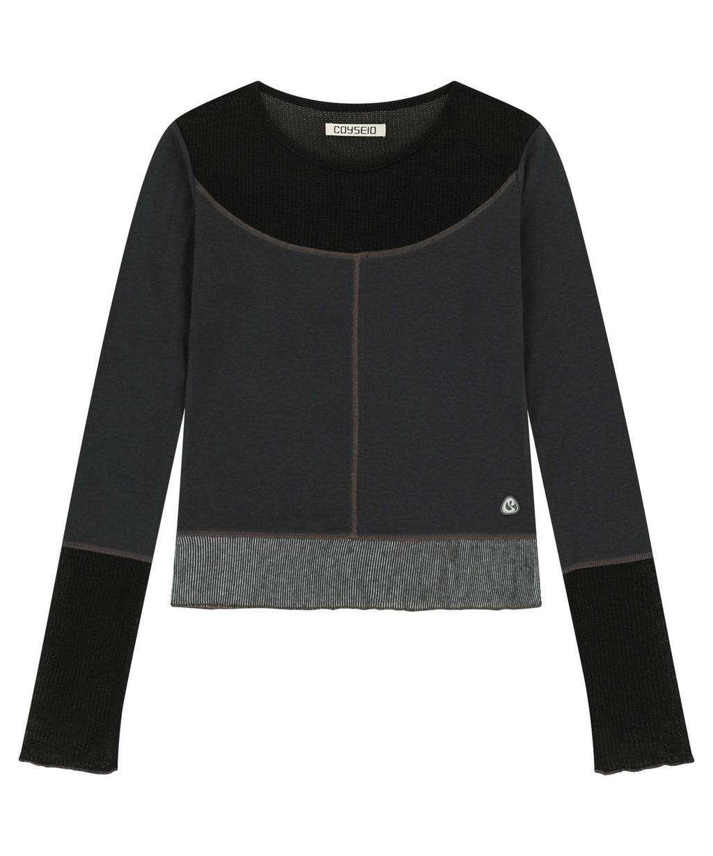NET STITCH LONGSLEEVES BLACK