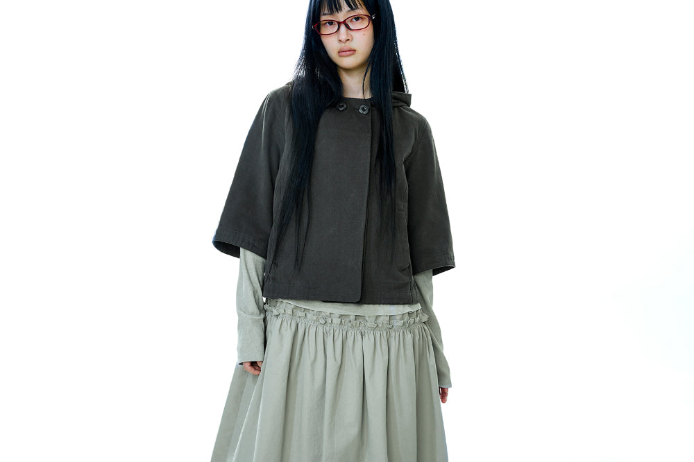 HOODED CAPRI JACKET CHARCOAL