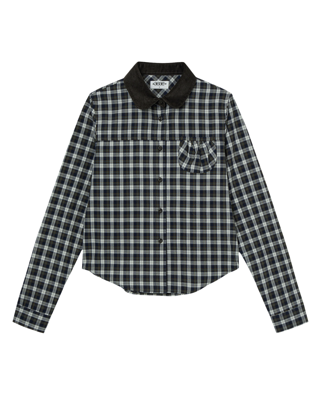 ROUND POCKET CHECK SHIRTS BLACK