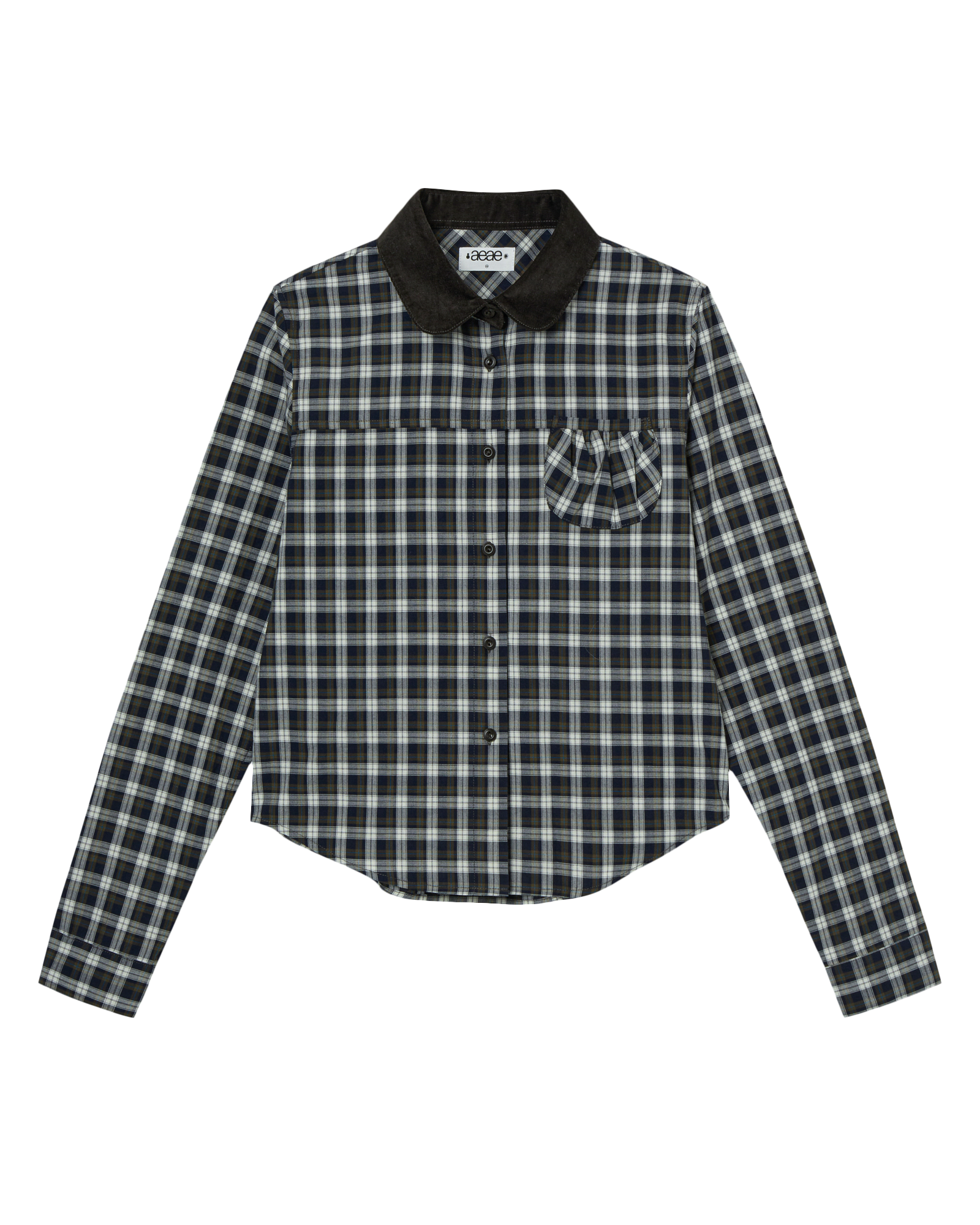ROUND POCKET CHECK SHIRTS BLACK