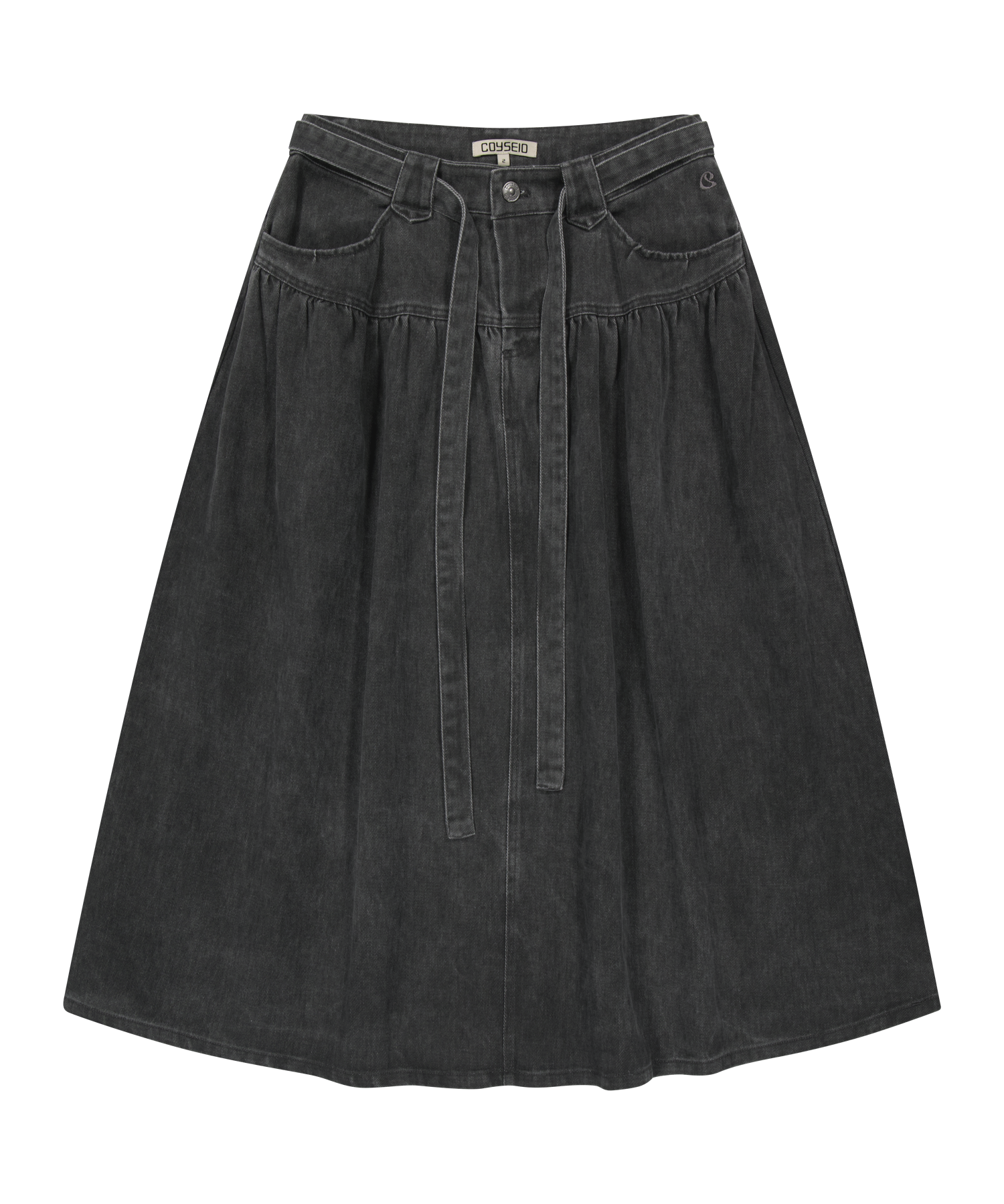 PUFFY COTTON SKIRT CHARCOAL