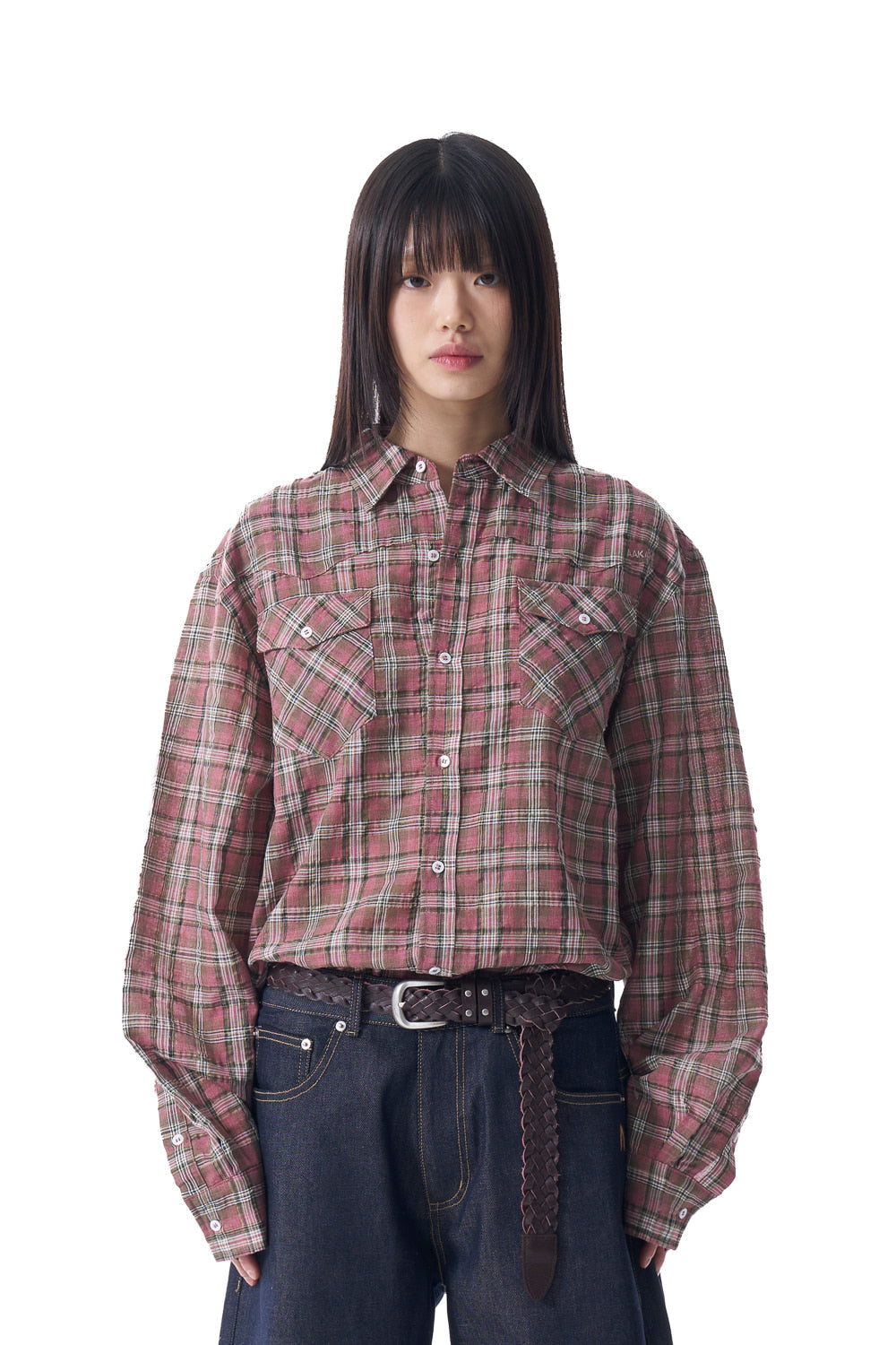 Western Vintage Check Shirts (Pink)