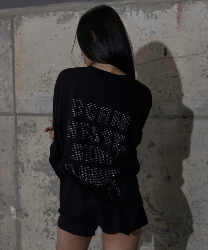 FF LETTERING LONG SLEEVE (BLACK) F25ZB022