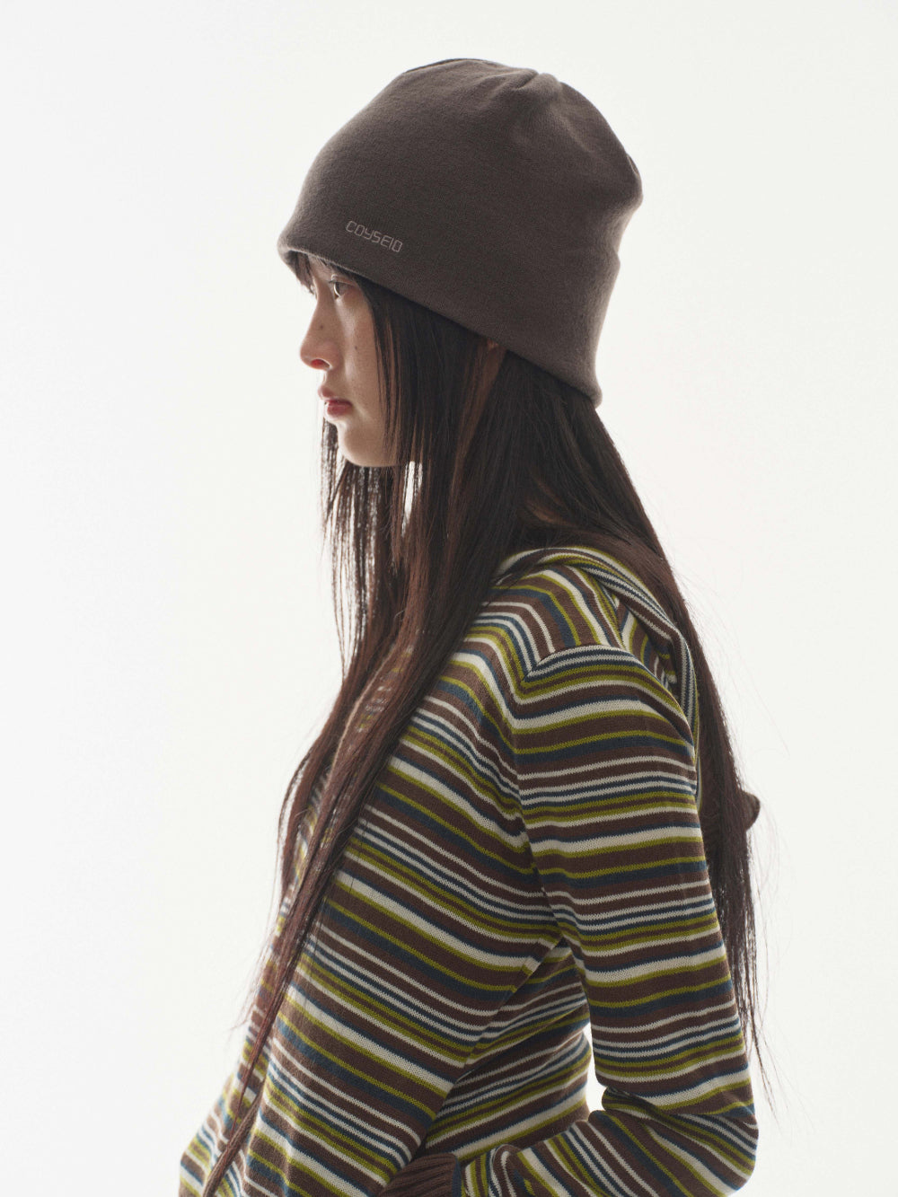 DUAL SIMPLE BEANIE CHARCOAL