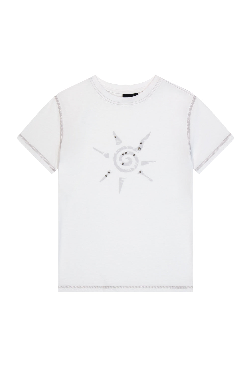 Studded Sun Half Top (White)