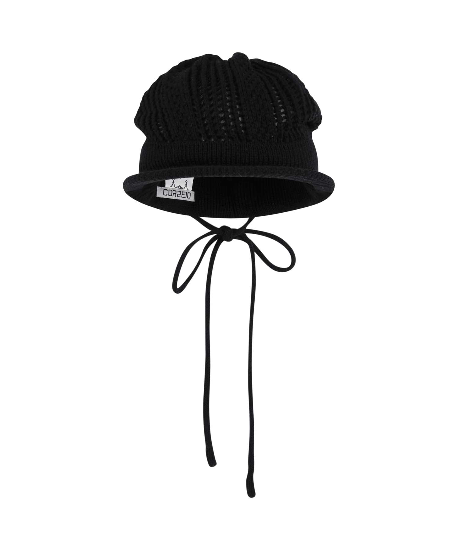 COY VISOR CROCHET BEANIE BLACK