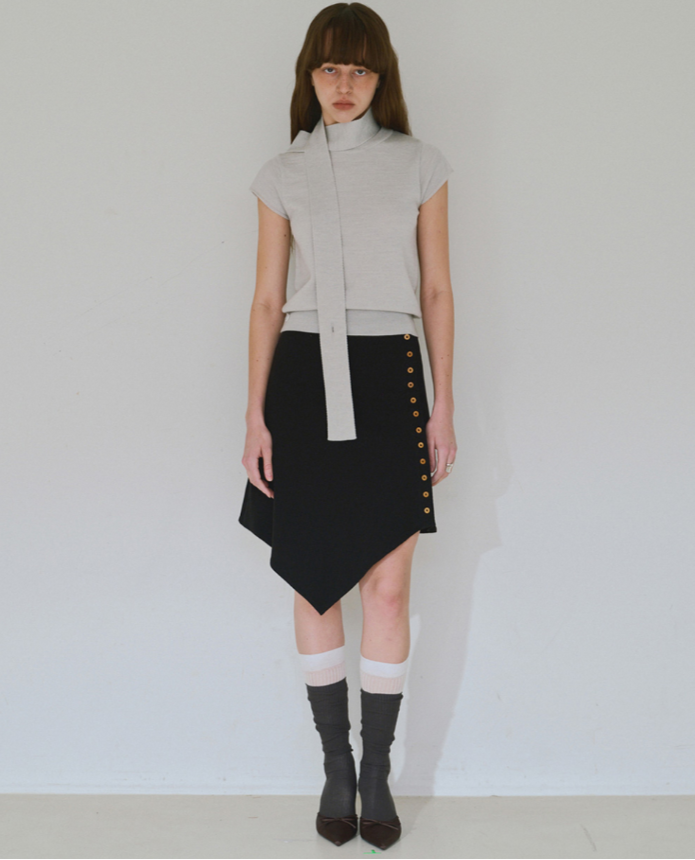 TWO WAY MUFFLER KNIT TOP