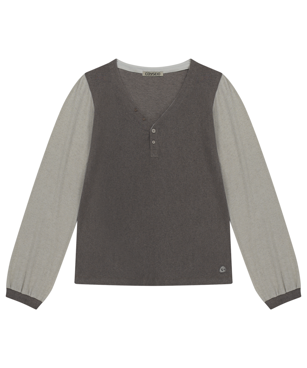 SNUG BUTTON LONGSLEEVES BROWN