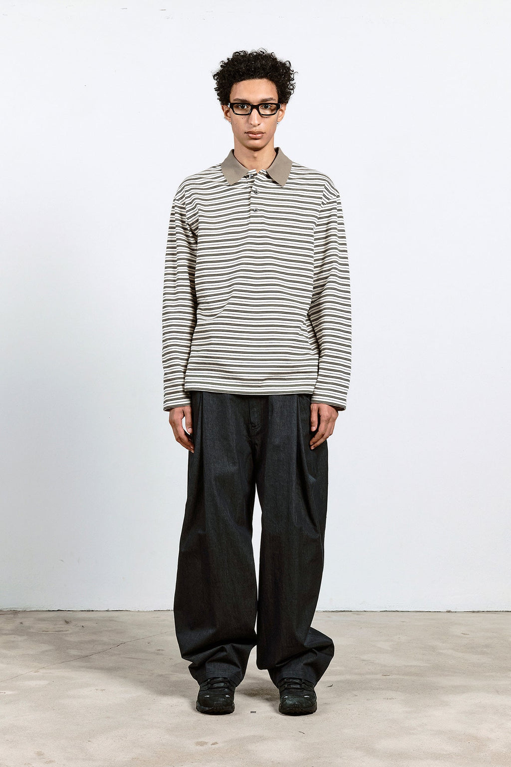 Banding Waist Double Pleated Trousers / 2 Color