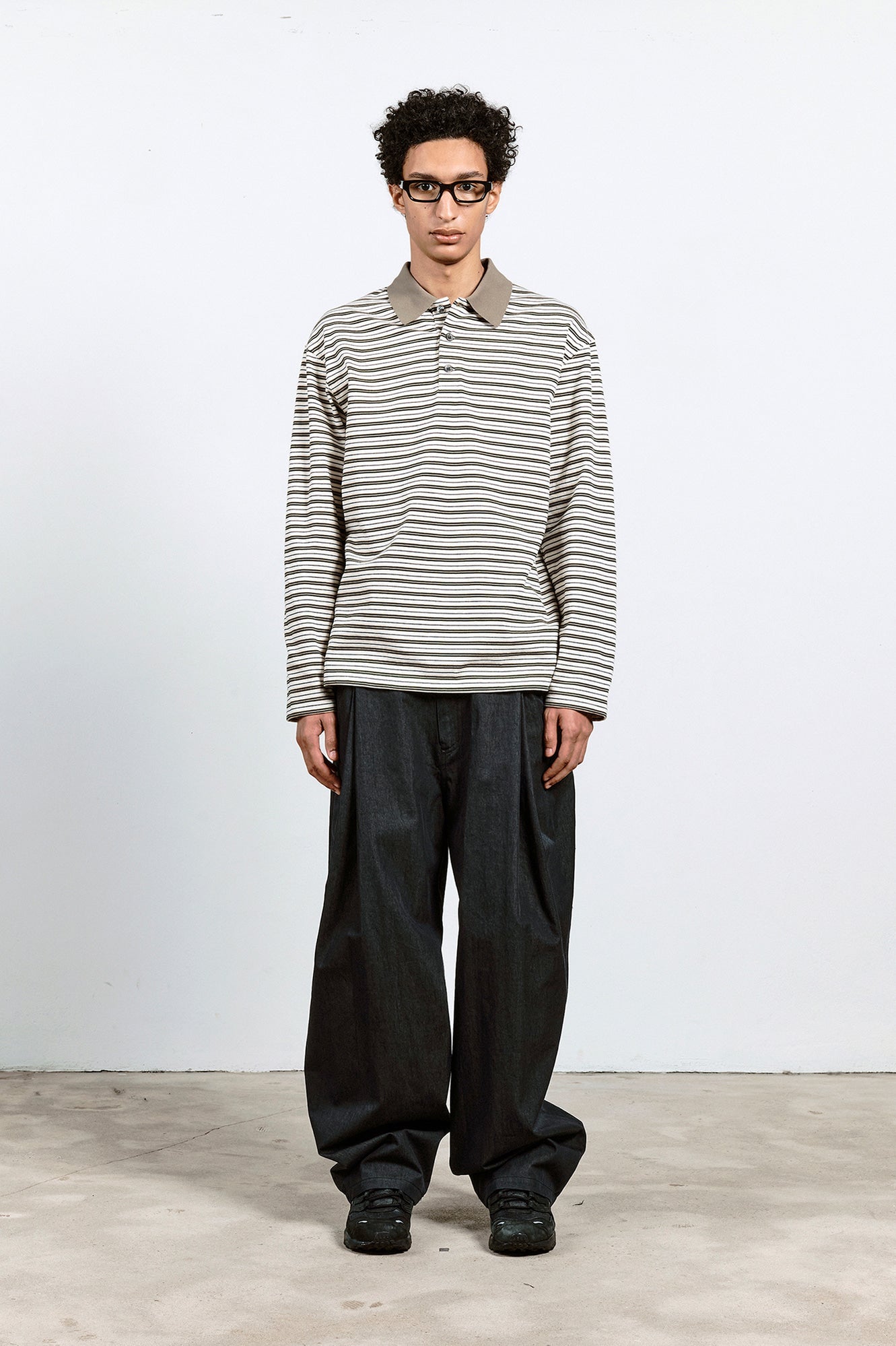 Banding Waist Double Pleated Trousers / 2 Color