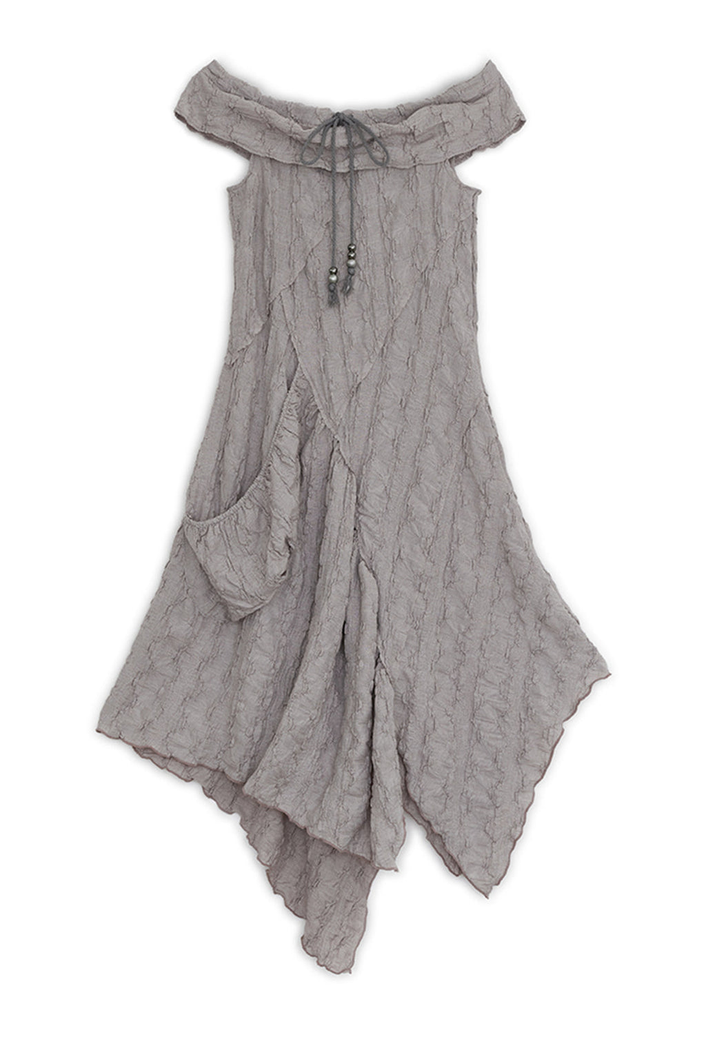 Draw-string off-shoulder dress (Pink)