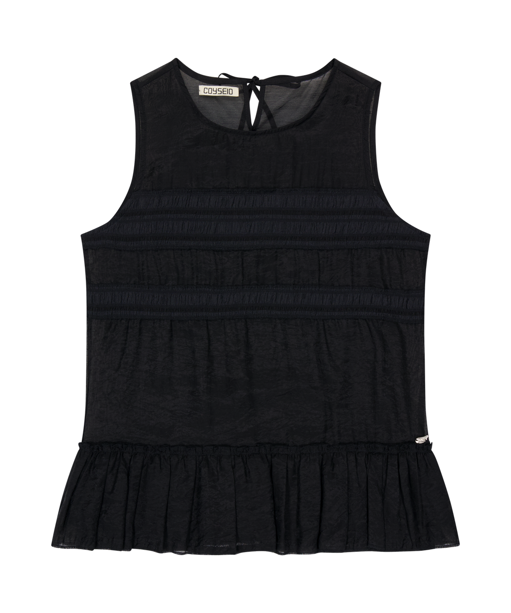 SHEER LAYERED SLEEVELESS BLACK