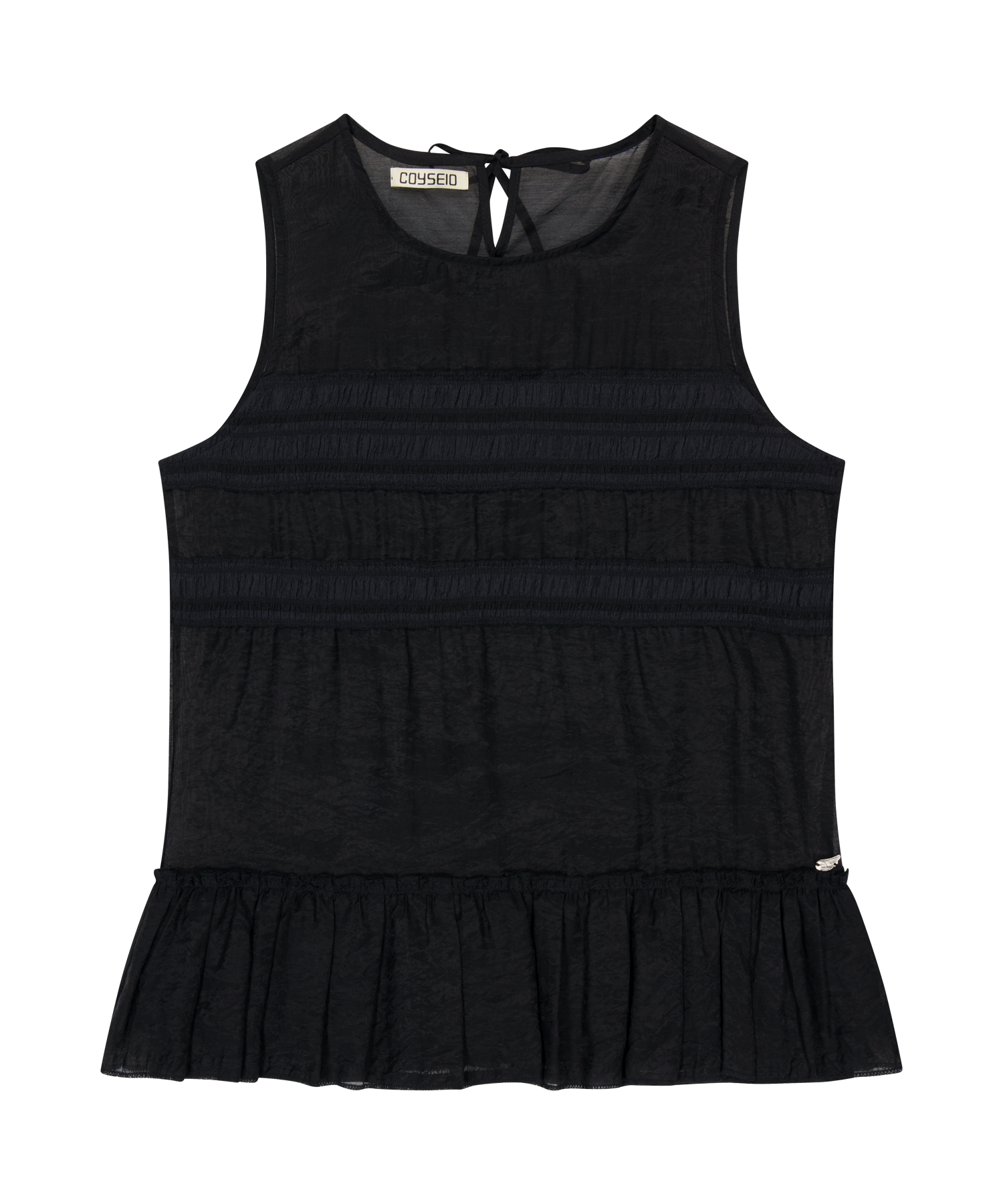 SHEER LAYERED SLEEVELESS BLACK