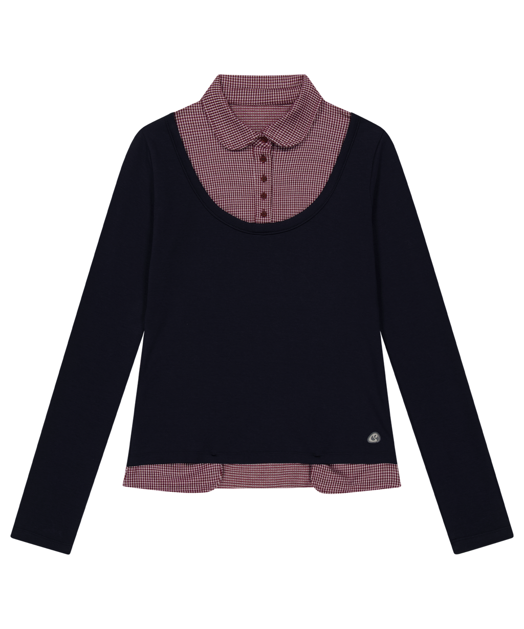 REVERSIBLE COLLAR LONGSLEEVES NAVY