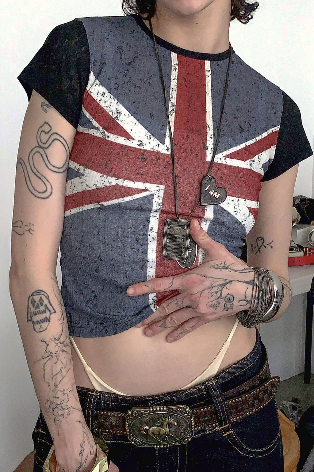 Union Jack Baby Tee Black