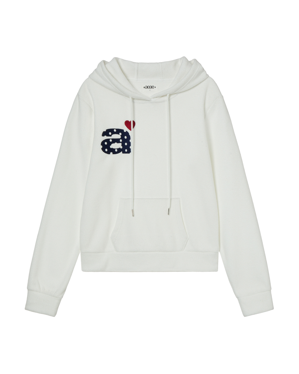 DOT SMALL LETTER FLEECE HOODIE WHITE