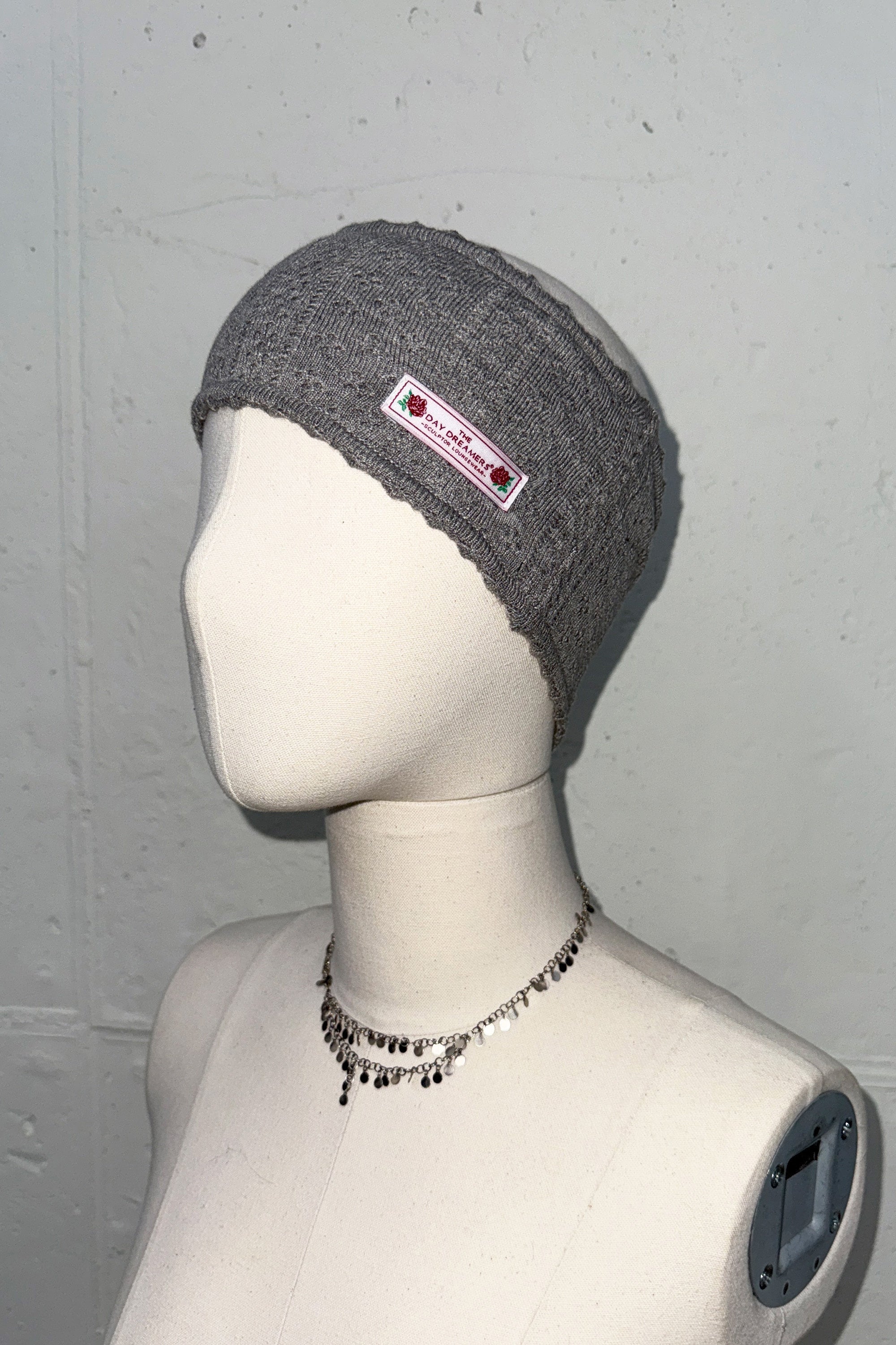 Eyelet Knit Hairband Melange Gray