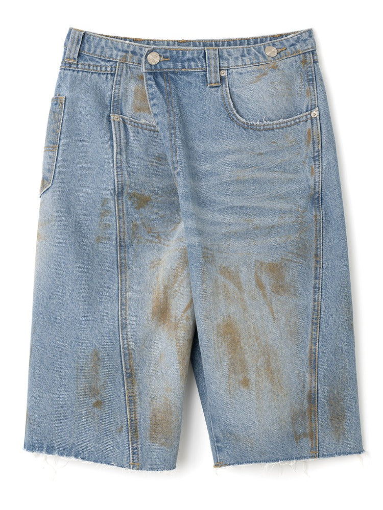 Flare Warp Capri Pants Light Blue